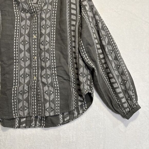 Splendid Women's Olive Green Freesia Long Sleeve Linen Button-Up Shirt Top Small - Picture 6 of 14